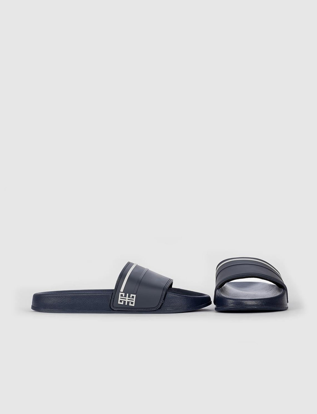 Navy Blue - Grey Men's Slippers