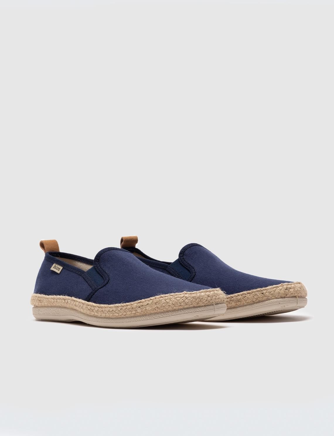 Navy Blue Men's Espadrilles with Woven Details