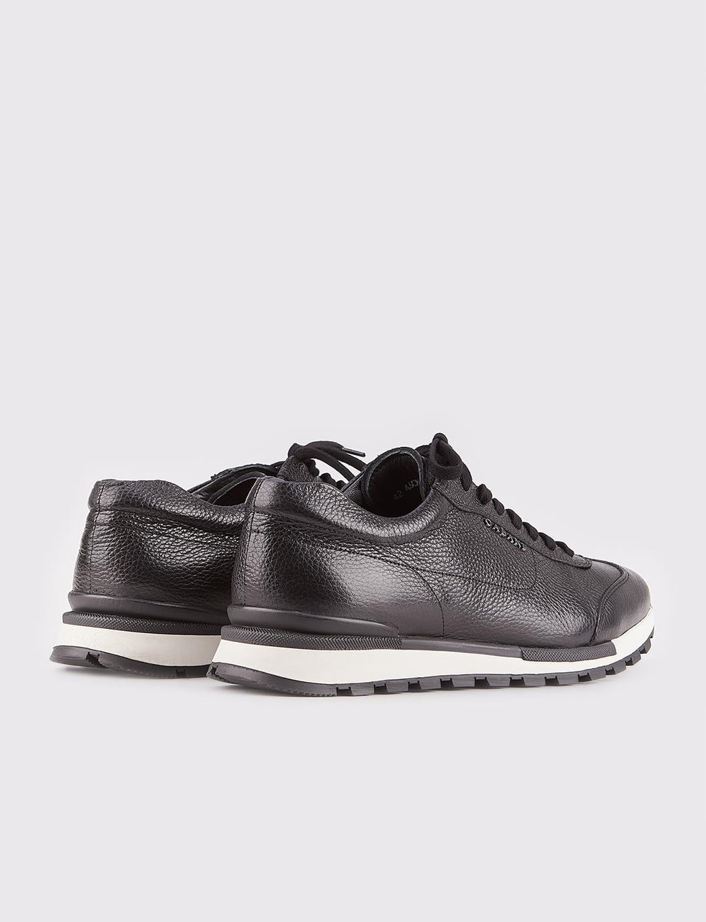 Light Thermo Sole Genuine Leather Black Lace-up Men's Athletic Shoes