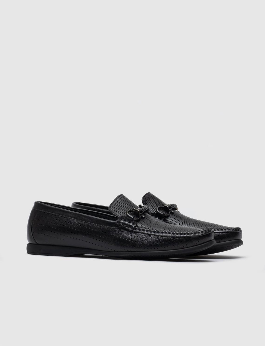 Leather Lining, Rubber Sole, Genuine Leather Black Men's Loafer