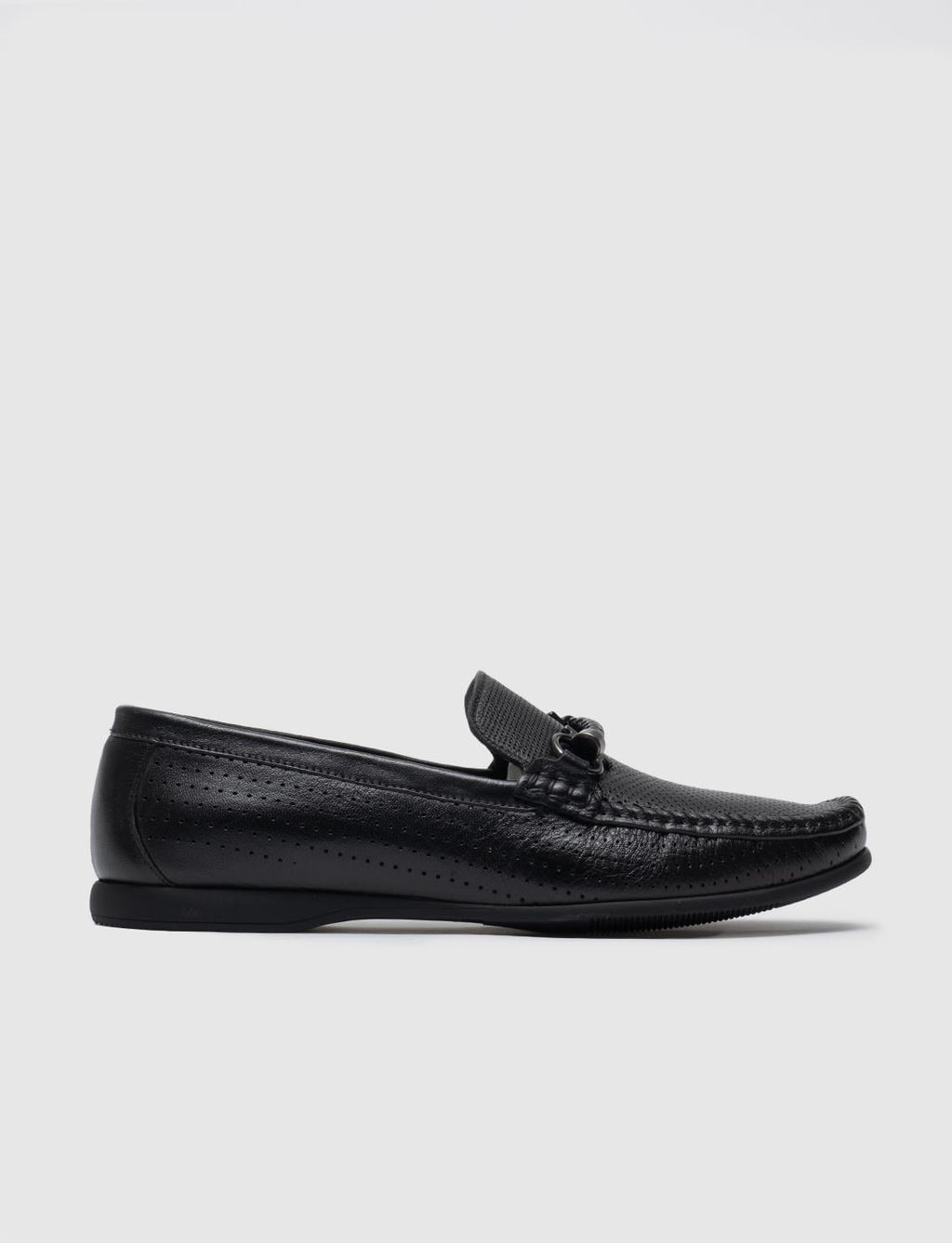 Leather Lining, Rubber Sole, Genuine Leather Black Men's Loafer