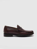 Men's Brown Casual Shoes with Metal Buckle Detail and Genuine Leather