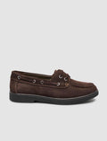 Monamae 100% Genuine Leather Brown Suede Women's Loafer with Lace Detail