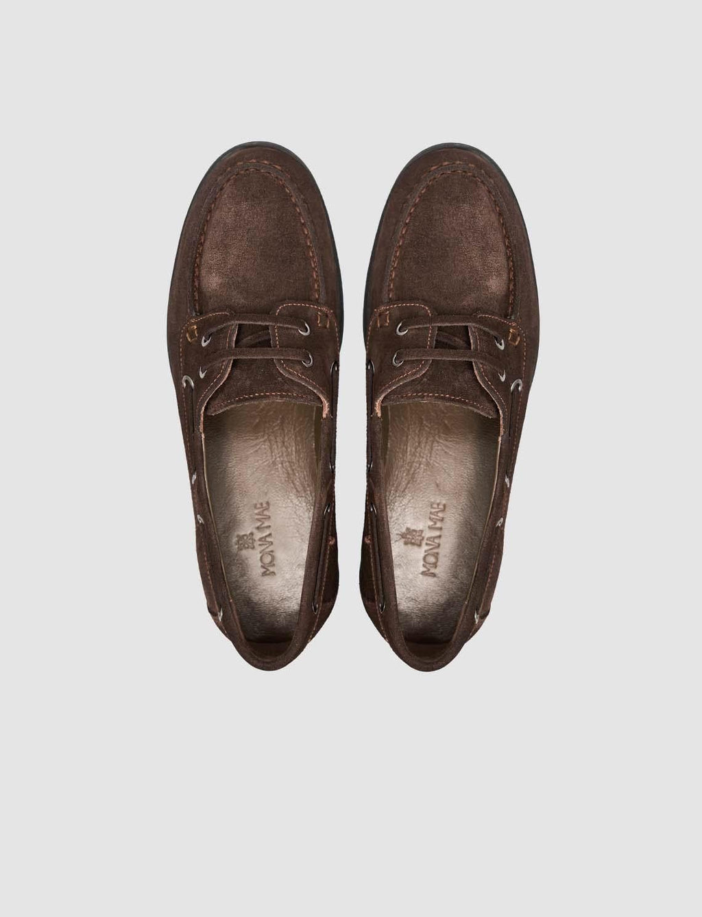 Monamae 100% Genuine Leather Brown Suede Women's Loafer with Lace Detail