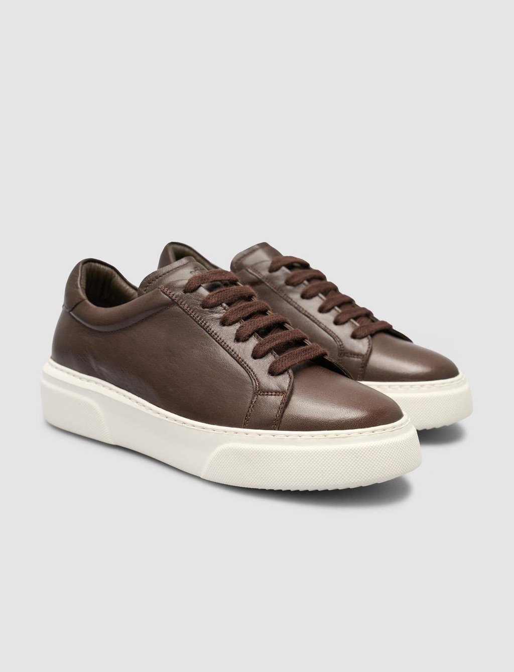 100% Genuine Leather Brown Women's Sneaker