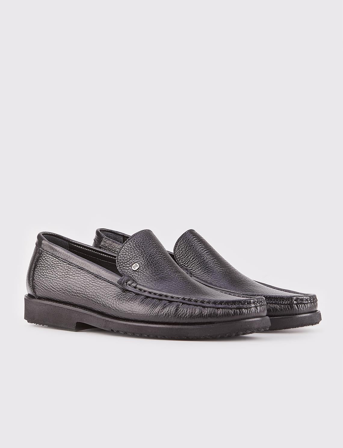 Neolit Sole Genuine Leather Black Men's Casual Shoes