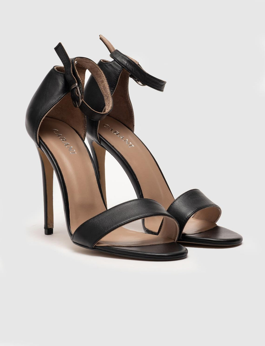 Neolit Sole Buckle Detail Genuine Leather Black Women's High Heel Shoes