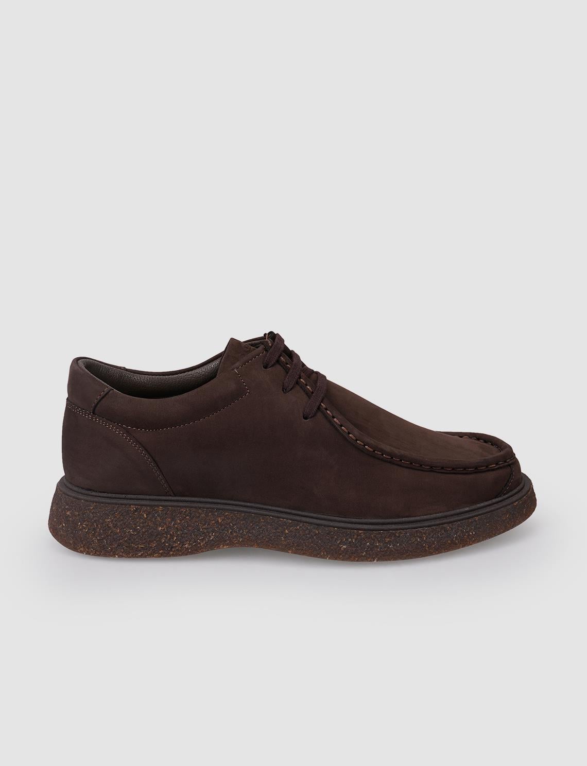 100% Genuine Nubuck Leather Brown Men's Casual Shoes