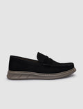 100% Genuine Leather Black Nubuck Men's Casual Shoes
