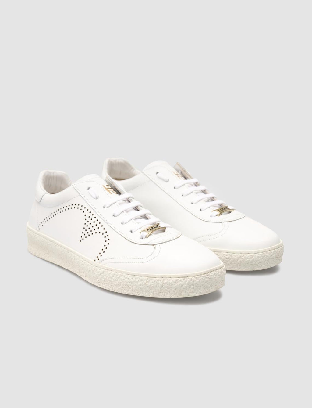 Custom Made Genuine Leather White Lace-up Men's Athletic Shoes