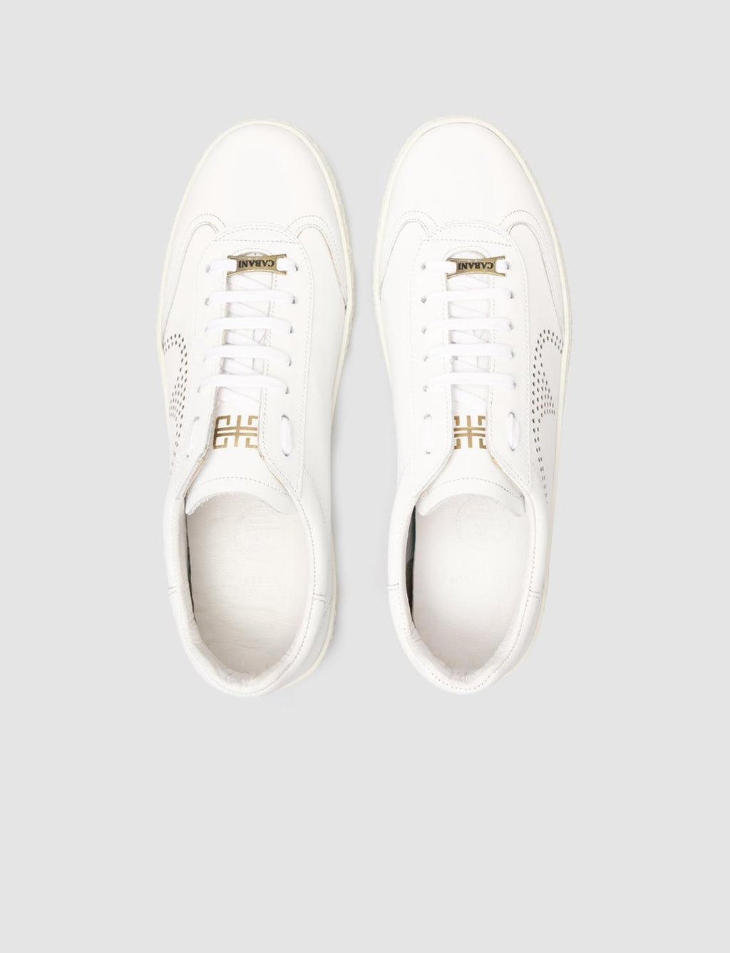 Custom Made Genuine Leather White Lace-up Men's Athletic Shoes