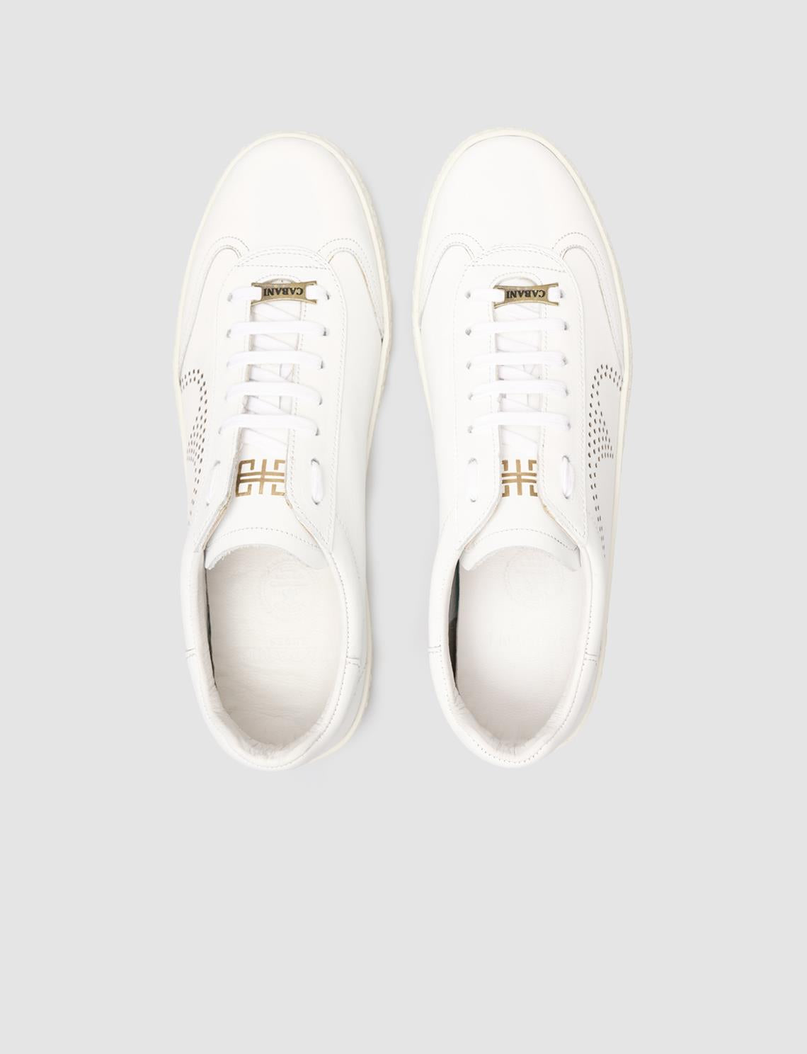 Custom Made Genuine Leather White Lace-up Men's Athletic Shoes