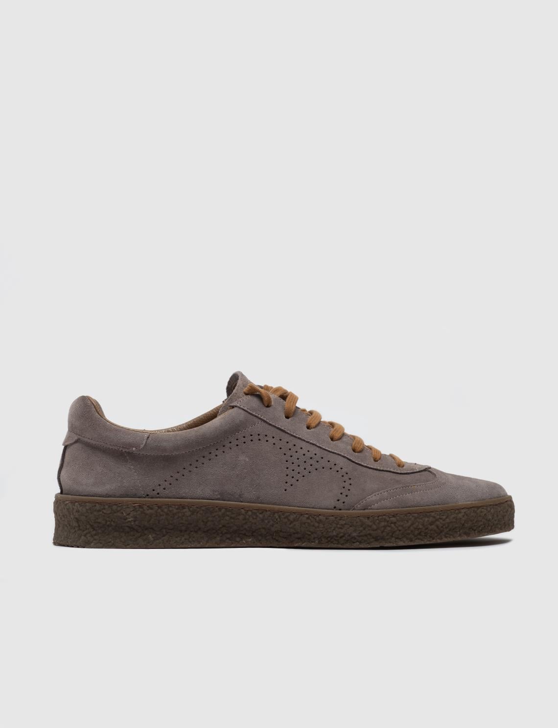 Custom Made Genuine Leather Mink Suede Lace-Up Men's Athletic Shoes