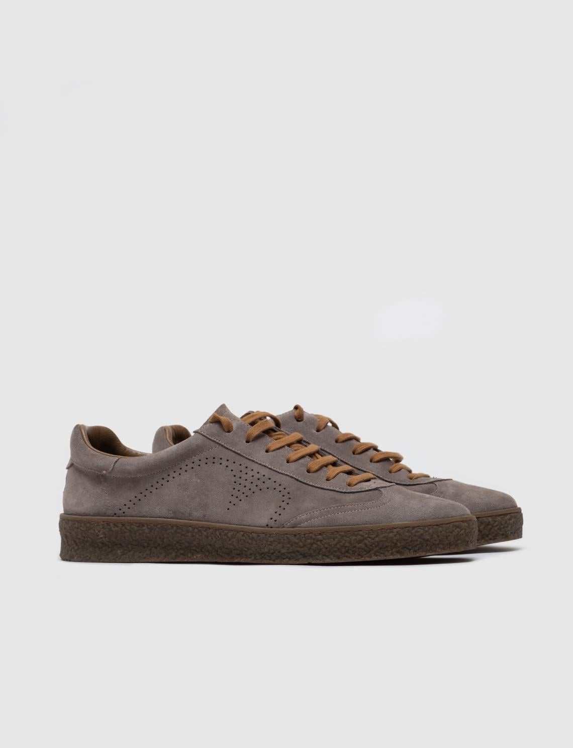 Custom Made Genuine Leather Mink Suede Lace-Up Men's Athletic Shoes