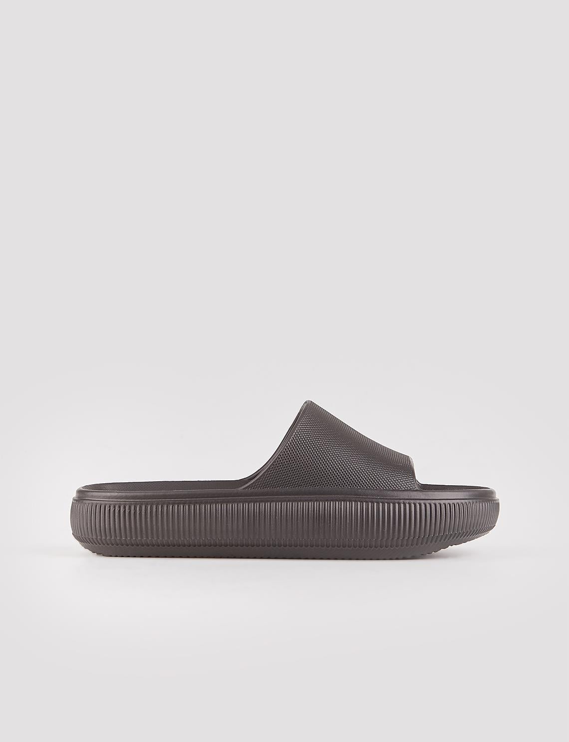 Polyurethane Sole Black Women's Flat Slippers