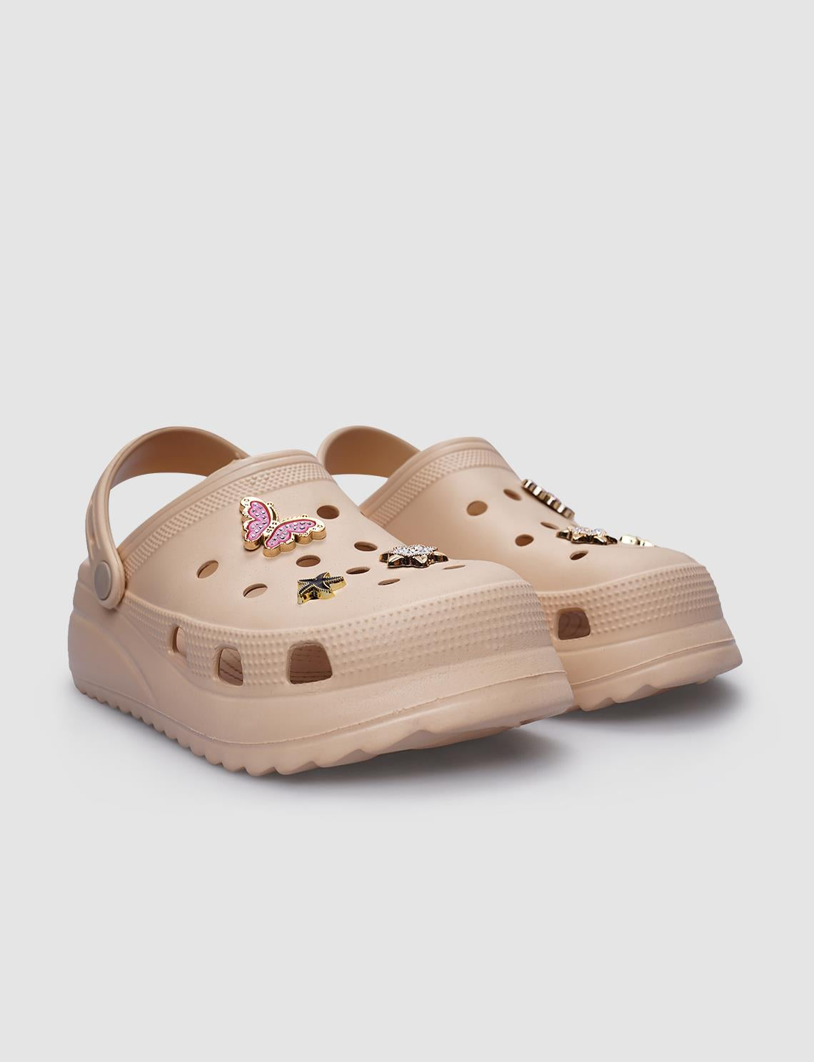 Snx Beige Detailed Women's Eva Slippers
