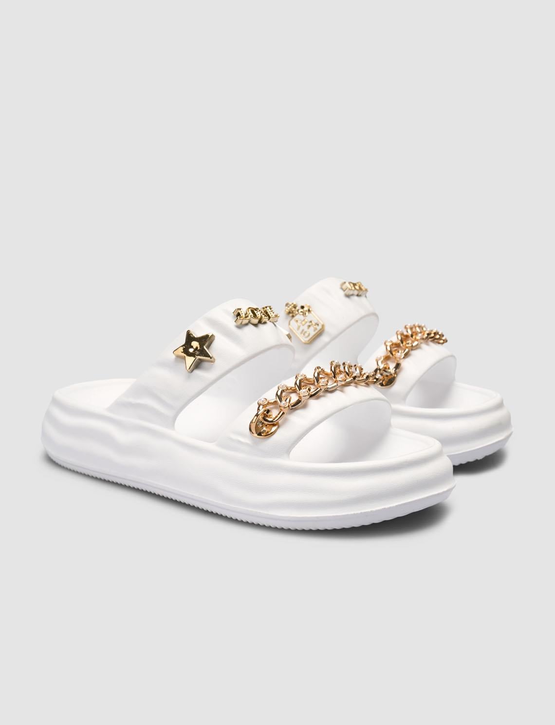 SNX White Charm Detail Women's Eva Slippers