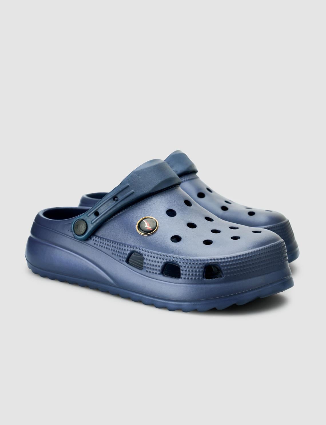 SNX Navy Blue Men's Perforated Eva Slippers
