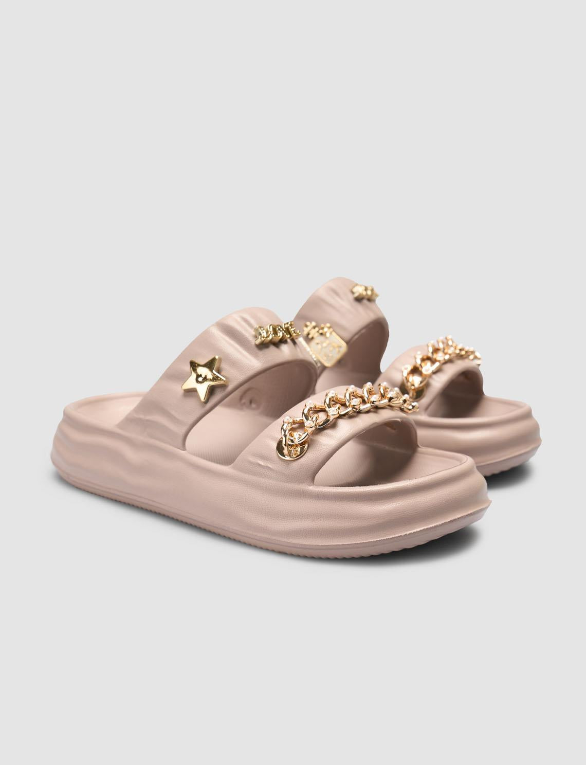 SNX Mink Charm Detail Women's Eva Slippers