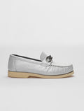 Genuine Leather Grey Buckle Women's Casual Shoes