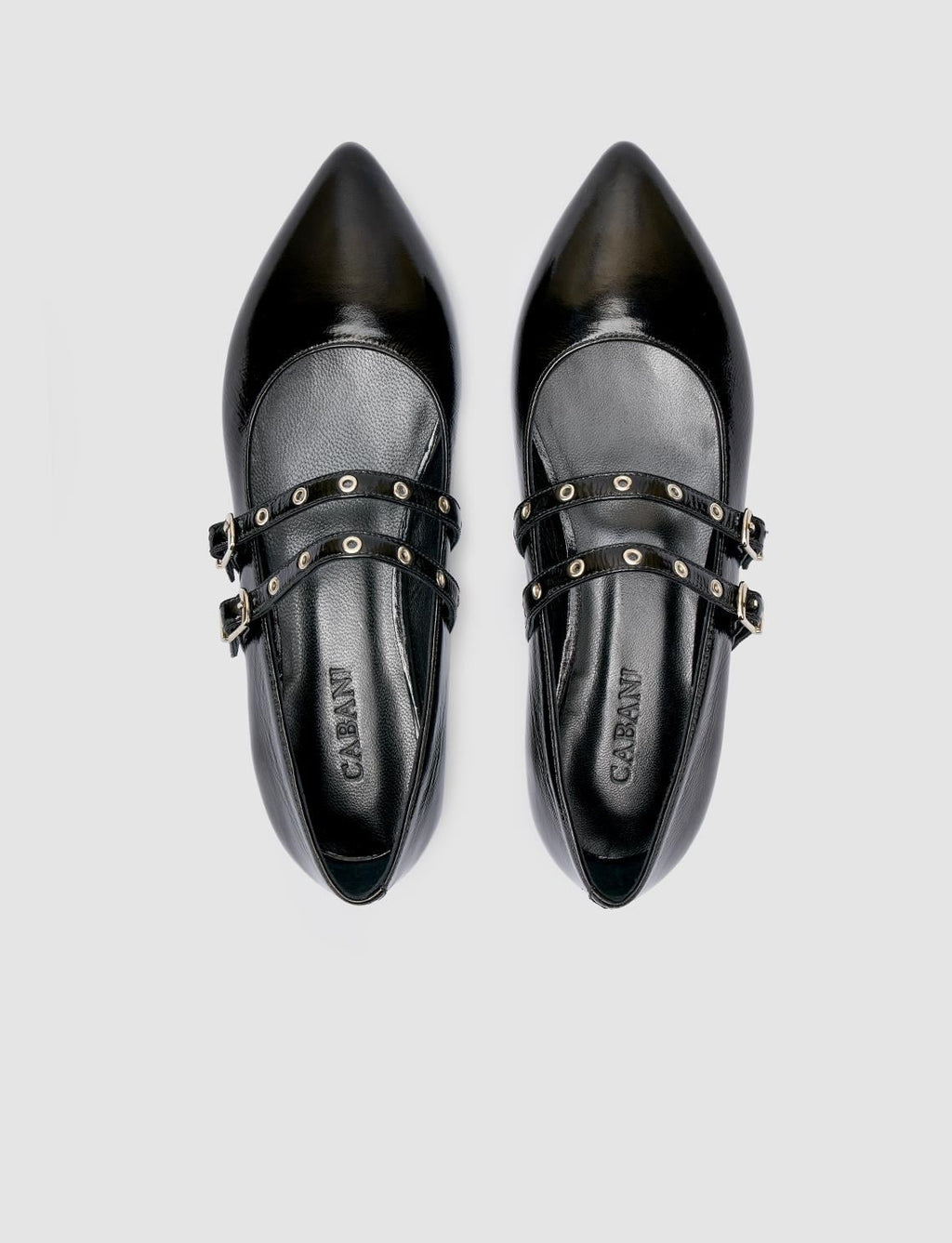 100% Genuine Leather Black Patent Leather Women's Ballet Flats