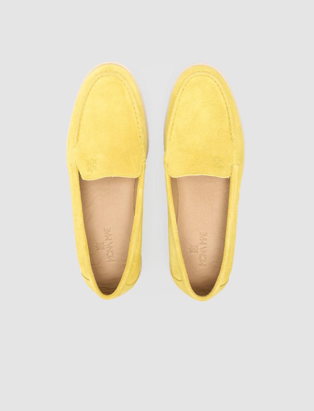 Monamae 100% Genuine Leather Yellow Suede Women's Loafer
