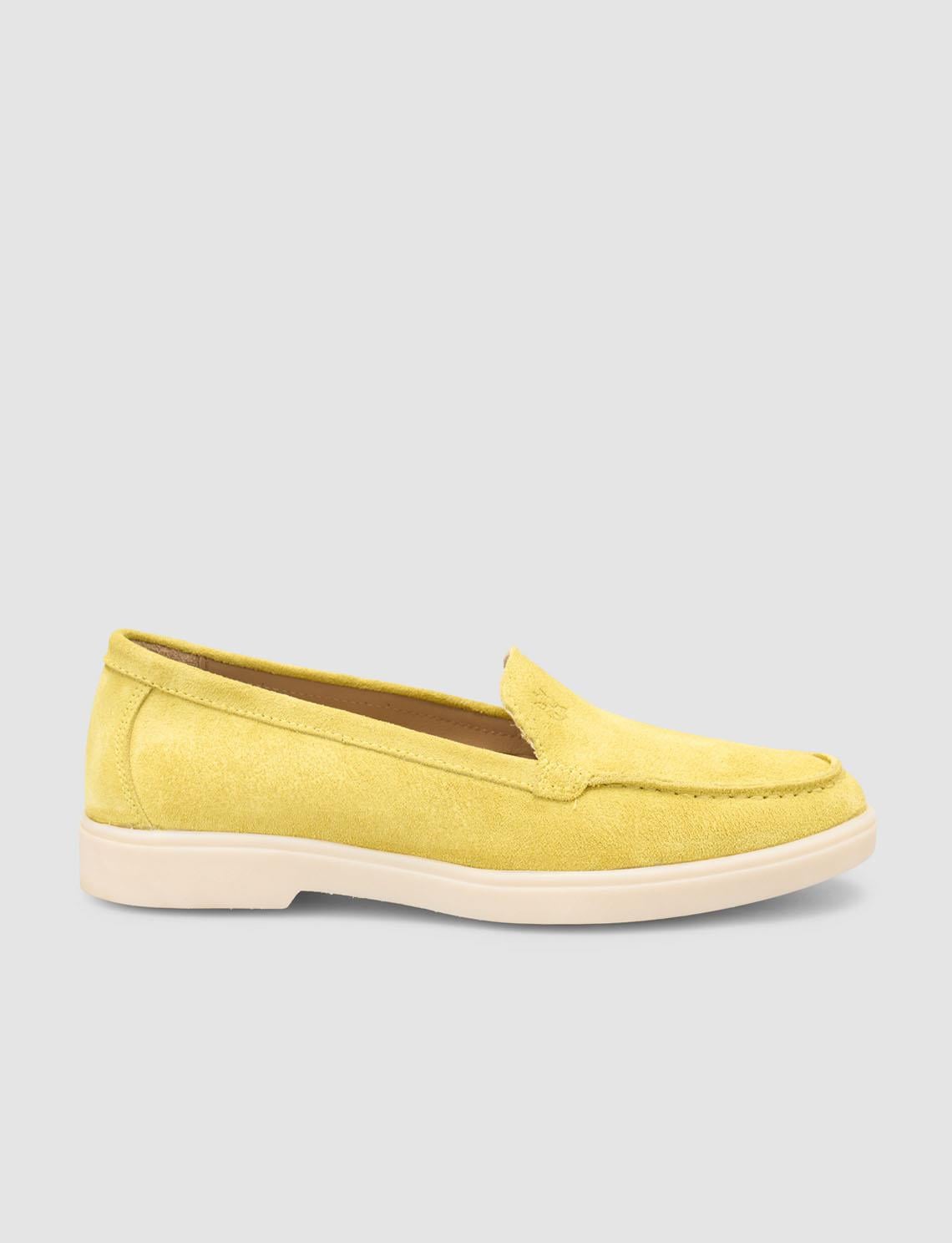 Monamae 100% Genuine Leather Yellow Suede Women's Loafer