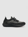 Black Lace-up Knit Women's Athletic Shoes