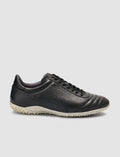 100% Genuine Leather Textured Black Lace-up Pedal Shoes