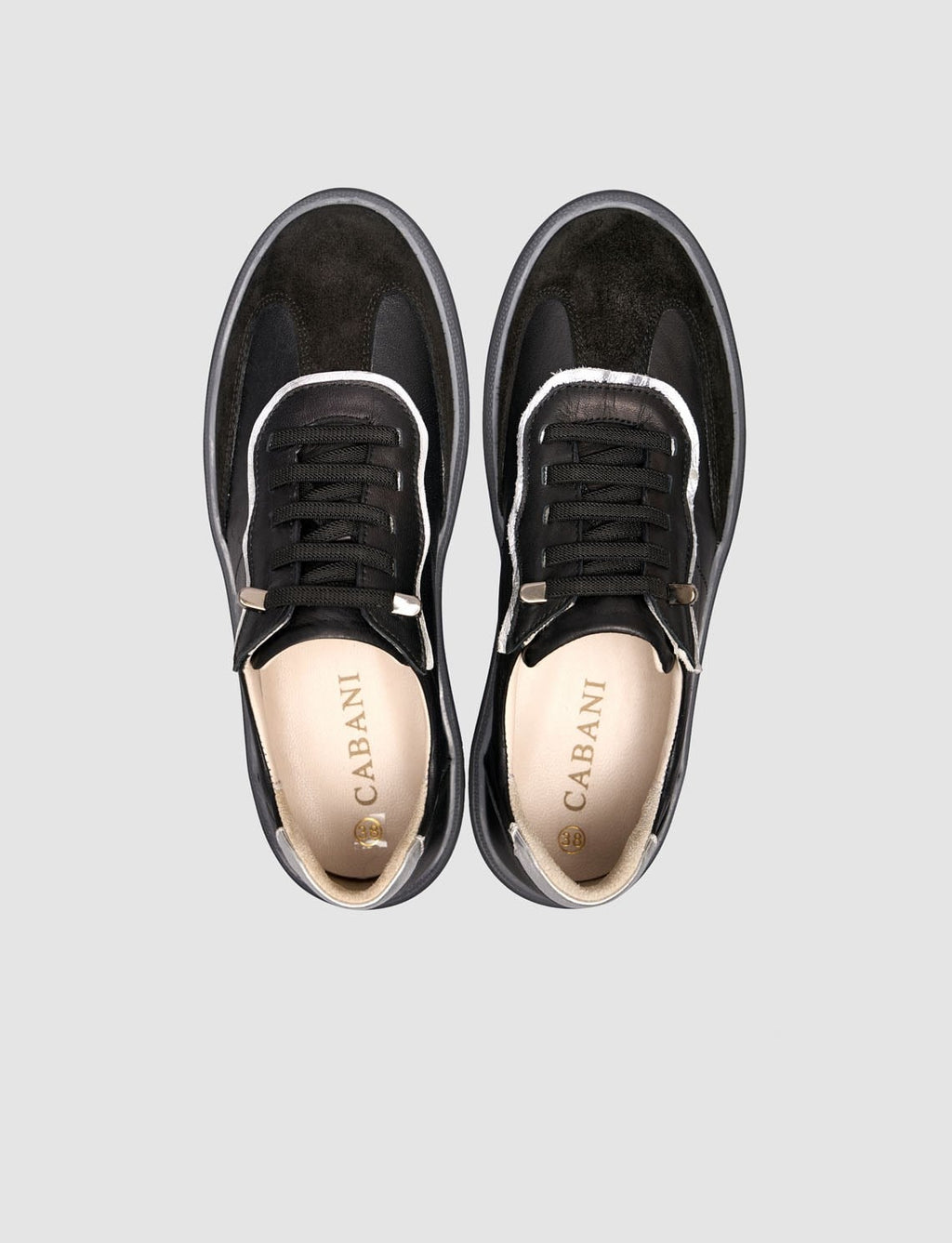 Black Genuine Cowhide Leather Lace-up Women's Sneaker