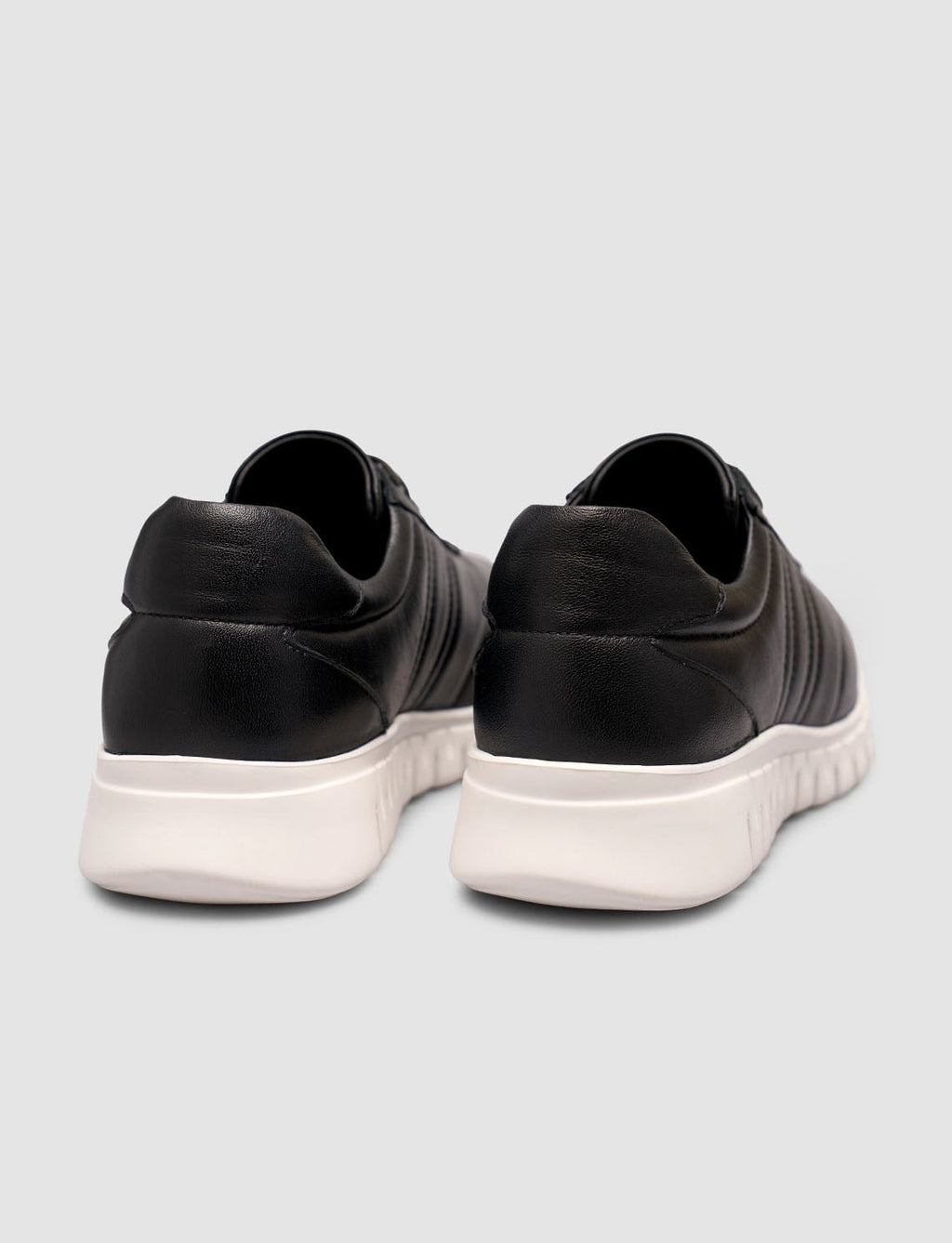 Black Genuine Cowhide Leather Suede Detail Women's Sneaker Shoes