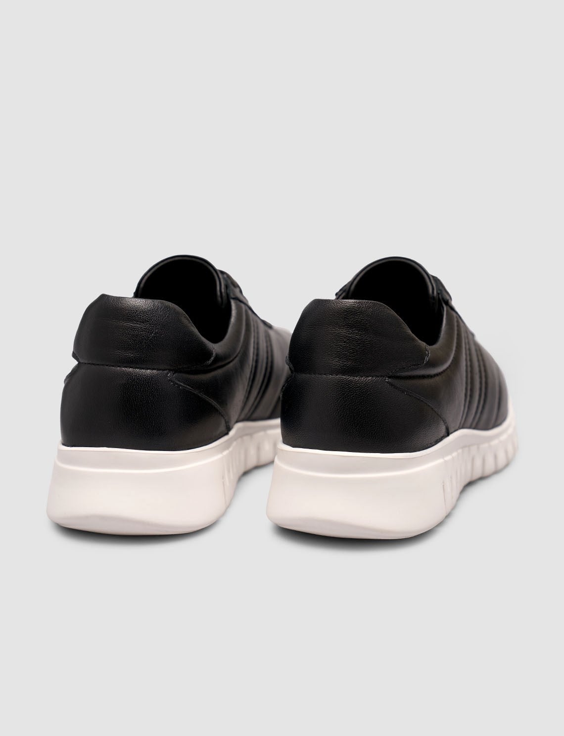 Black Genuine Cowhide Leather Suede Detail Women's Sneaker Shoes