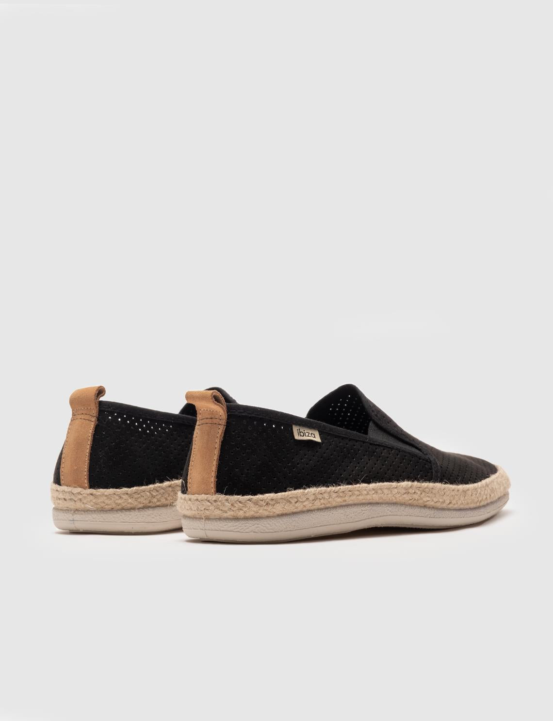 Men's Espadrille Shoes with Black Woven Details