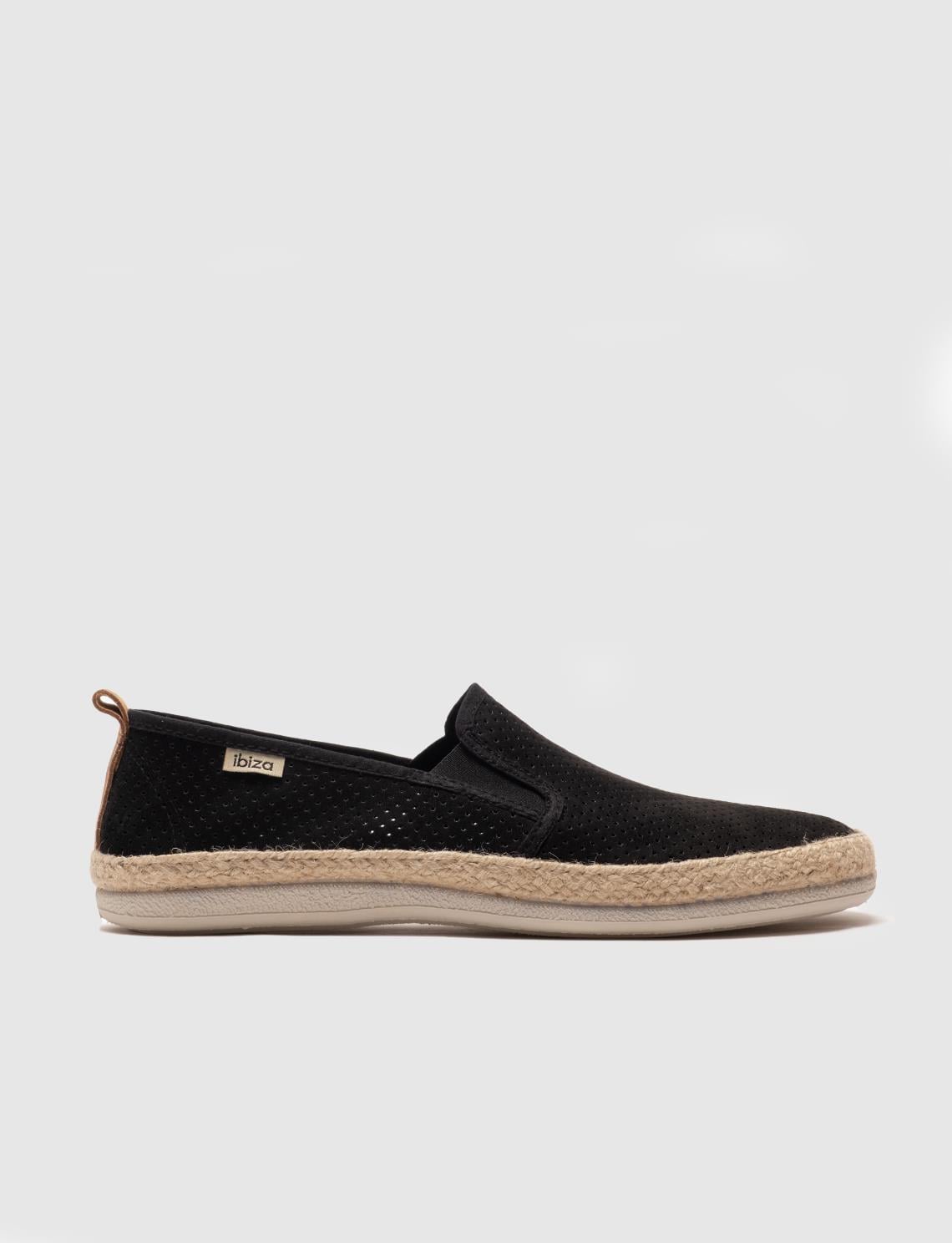 Men's Espadrille Shoes with Black Woven Details