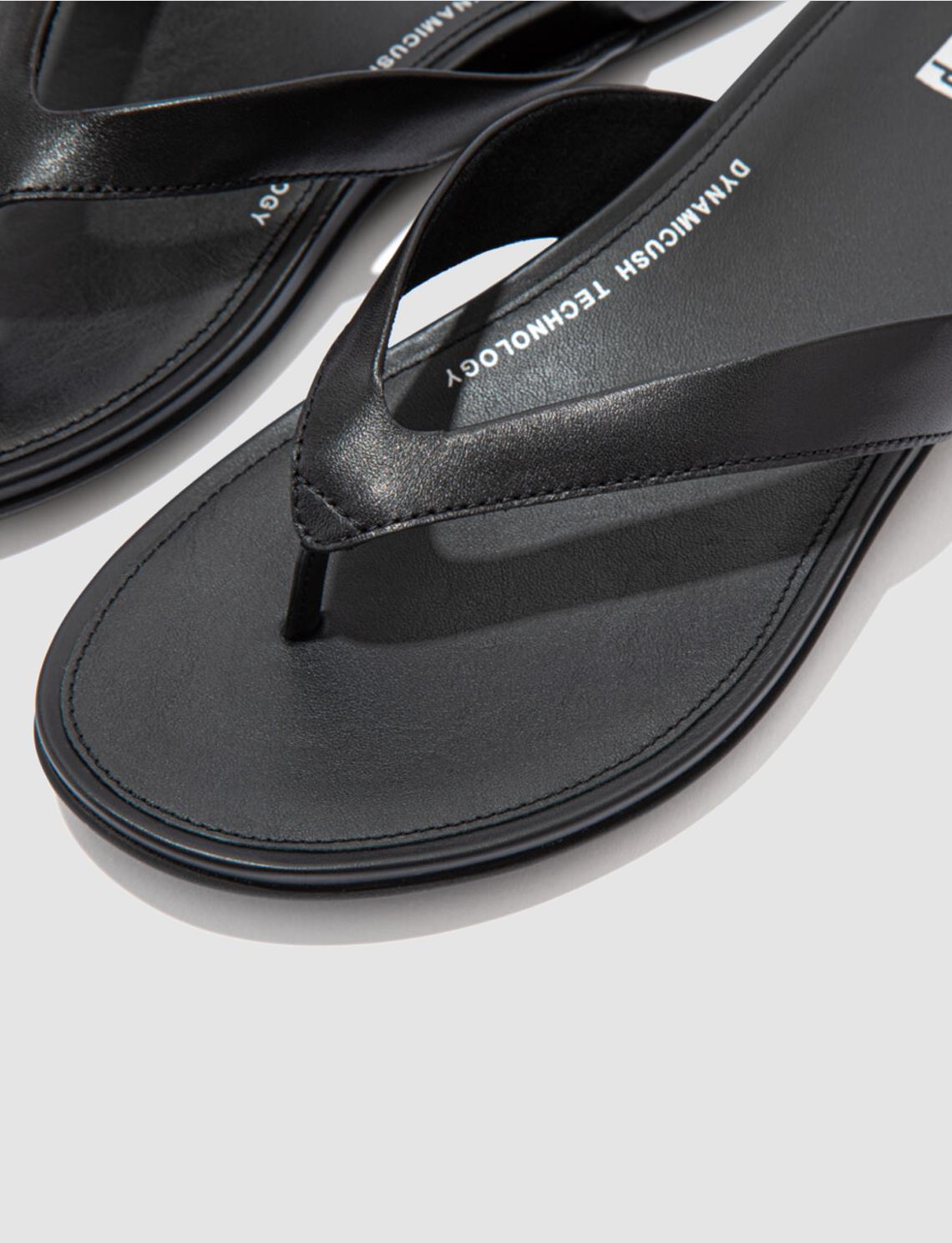 Fitflop GRACIE LEATHER EO8 Black Women's Flip-Flops