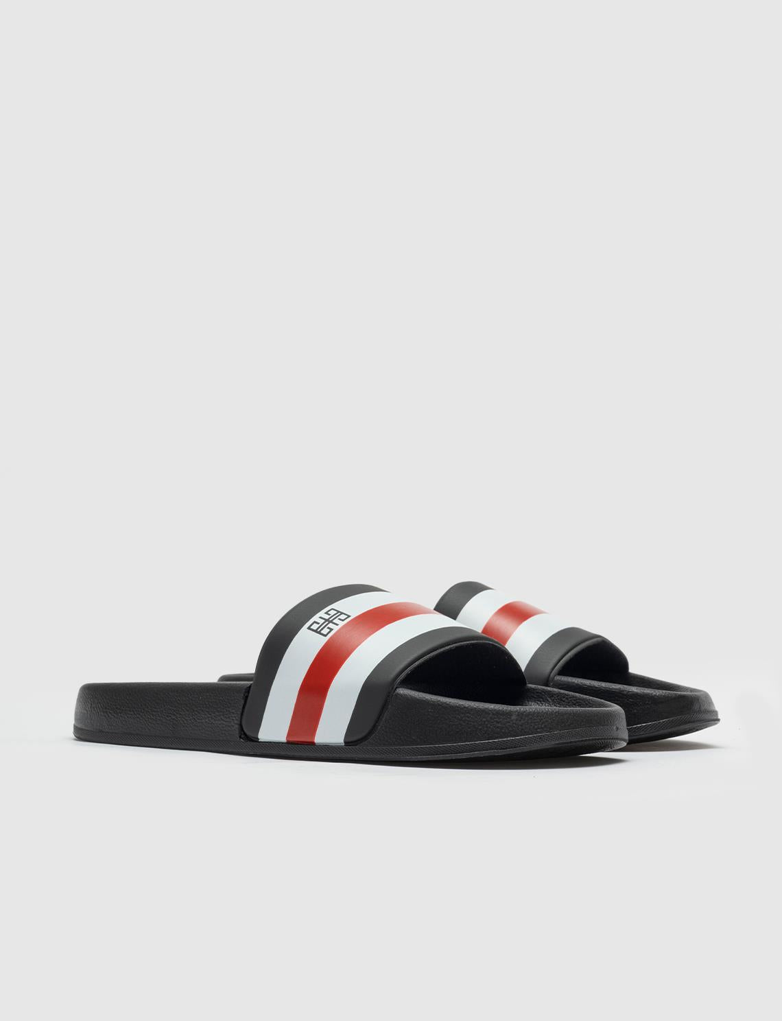 Black - Red - White Men's Slippers