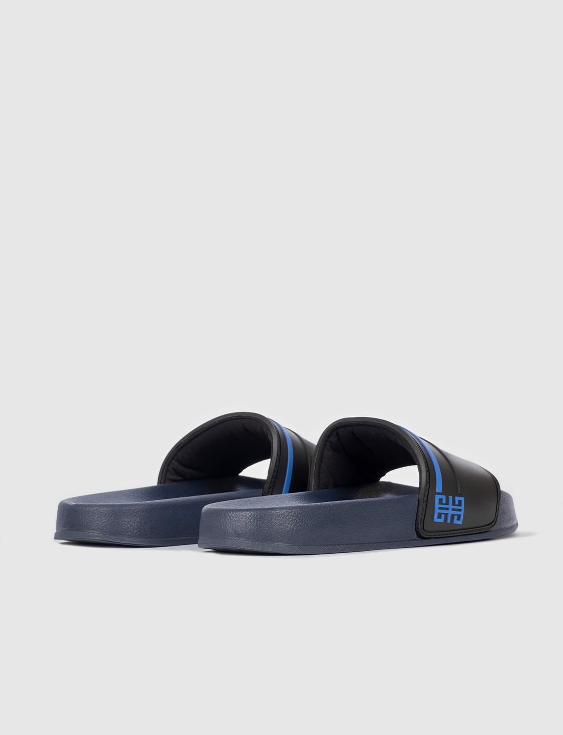 Black and Navy Blue Men's Slippers