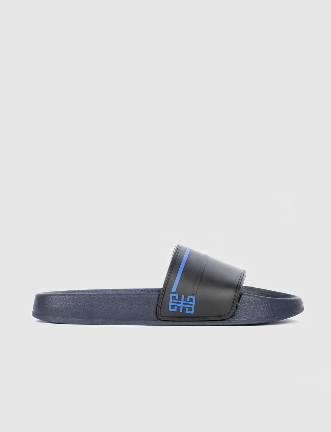 Black and Navy Blue Men's Slippers