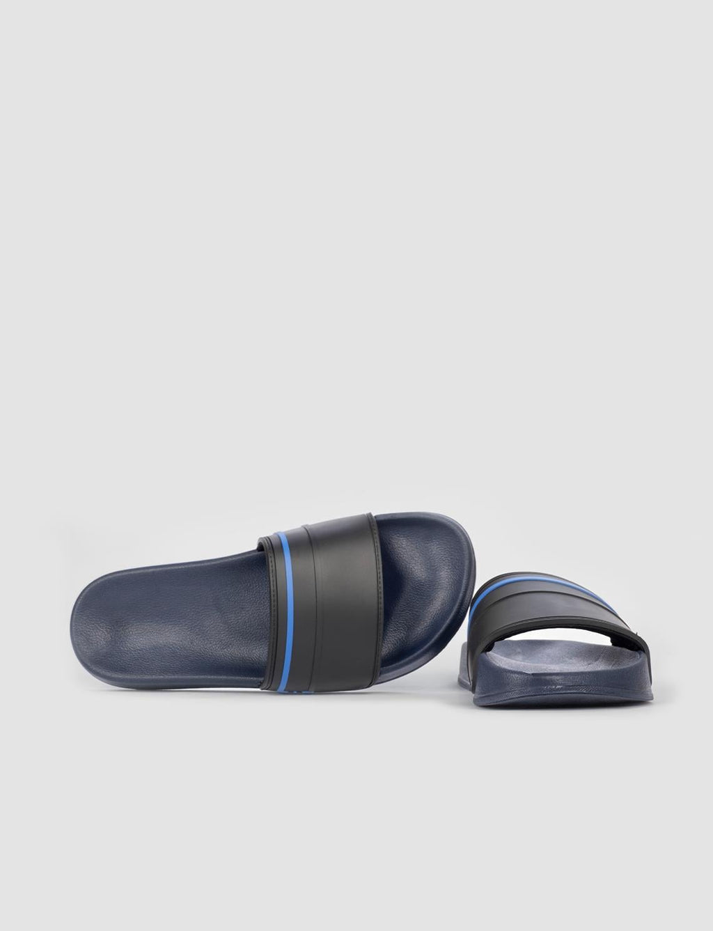 Black and Navy Blue Men's Slippers