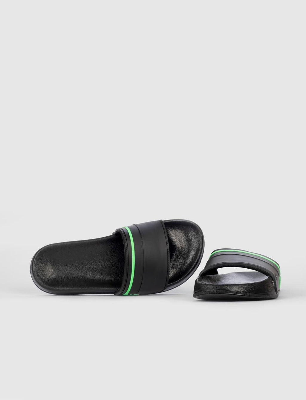 Black and Green Men's Slippers