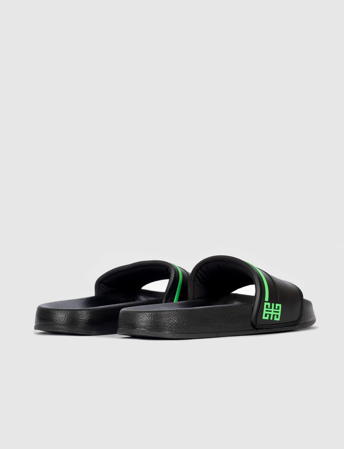 Black and Green Men's Slippers