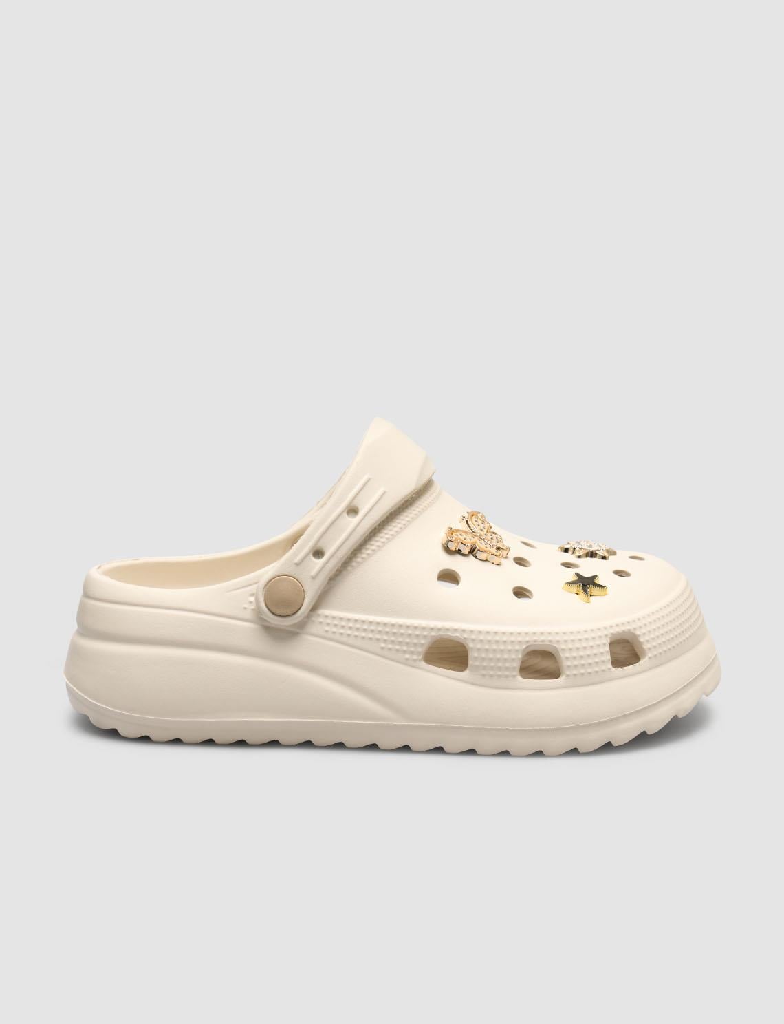 SNX Women's Eva Slippers with Ivory Stone Details