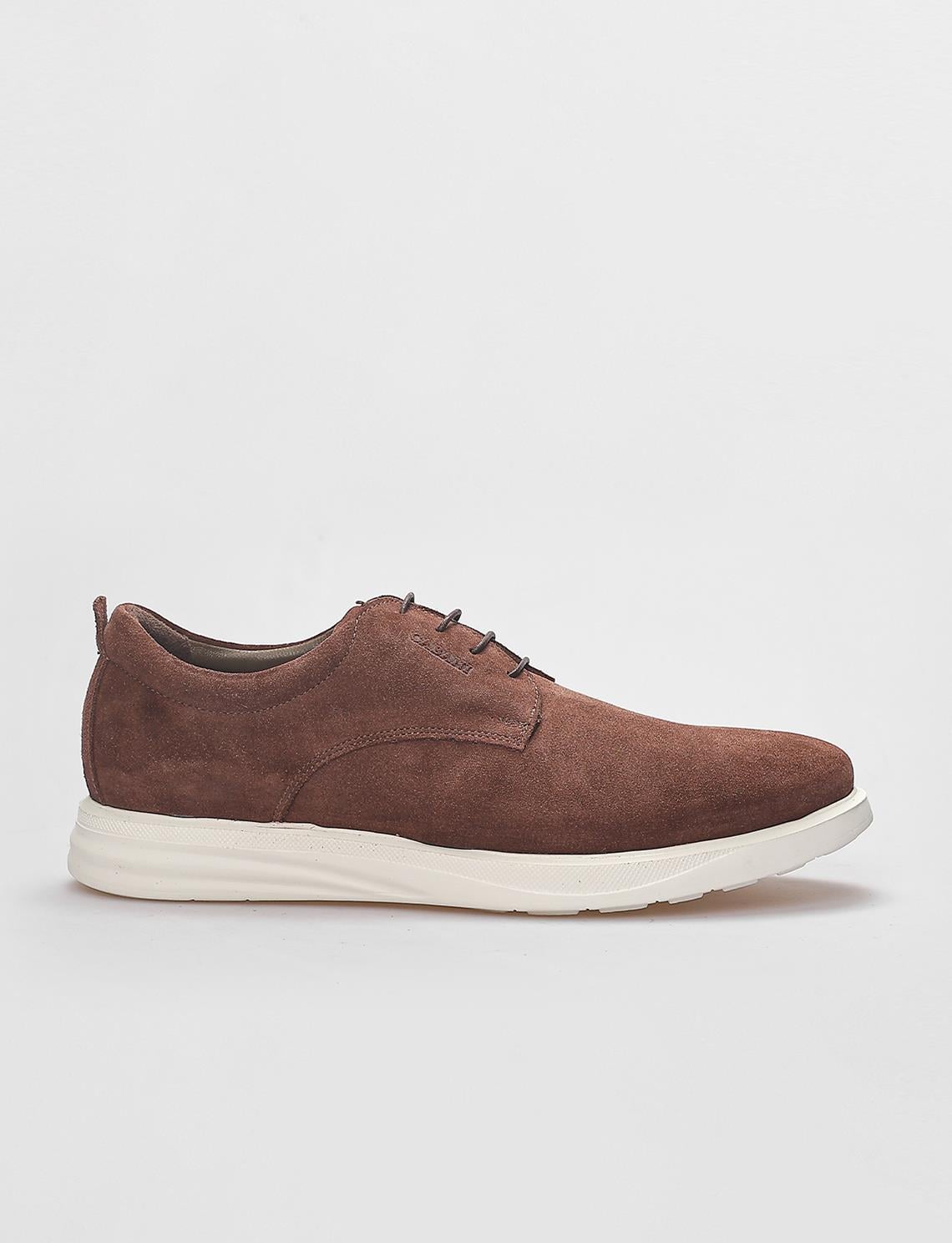 Genuine Leather Tan Suede Lace-up Men's Casual Shoes