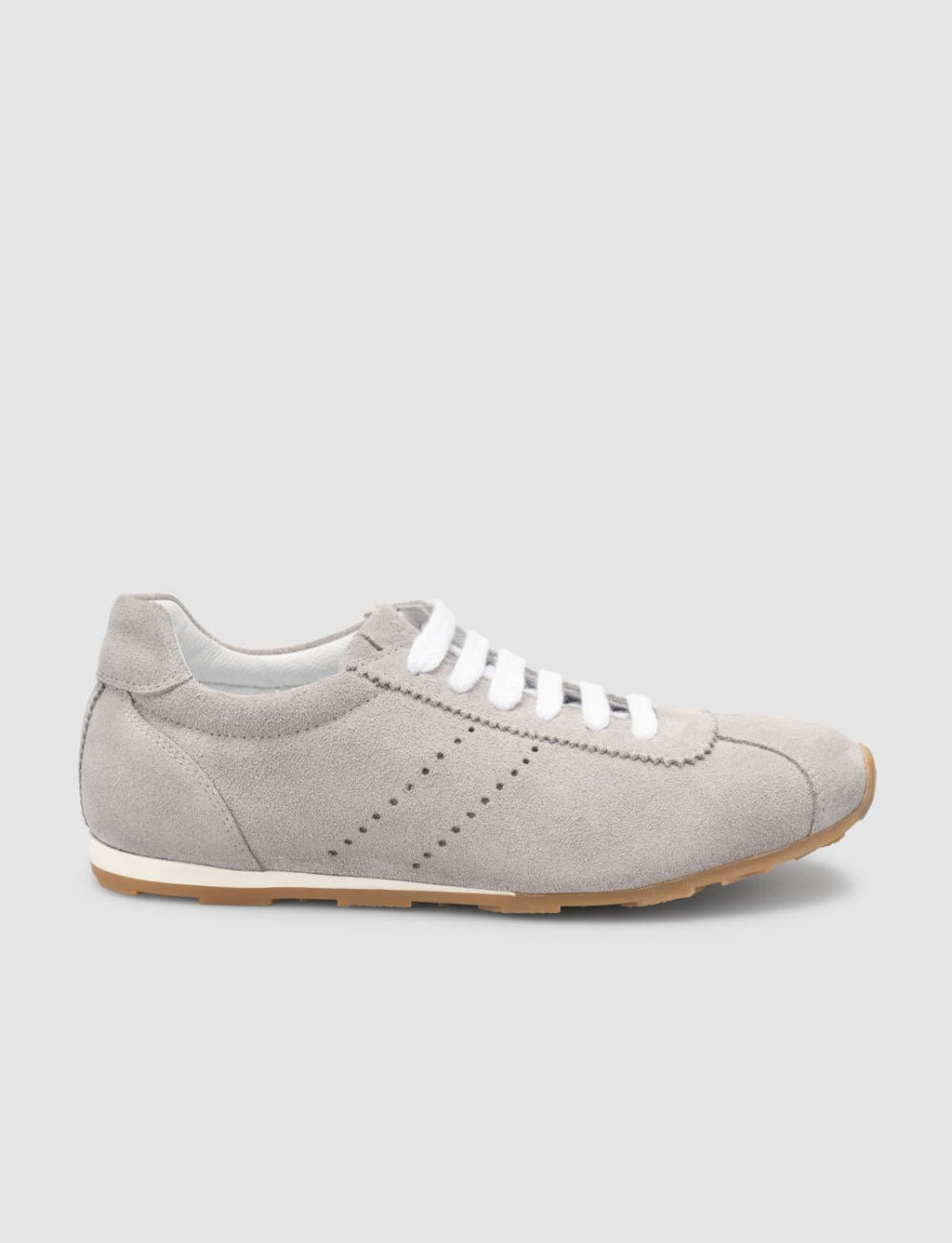 Monamae 100% Genuine Leather Grey Suede Women's Athletic Shoes