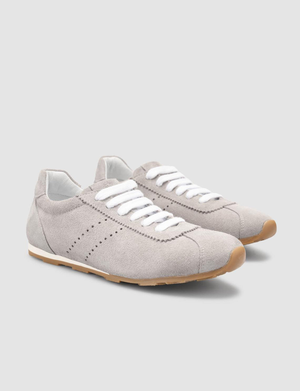 Monamae 100% Genuine Leather Grey Suede Women's Athletic Shoes