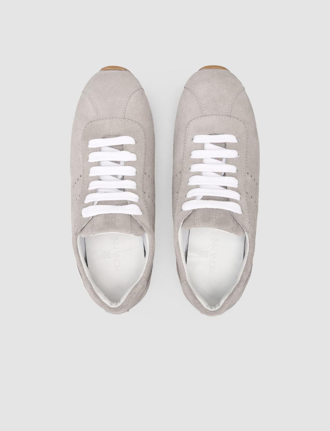 Monamae 100% Genuine Leather Grey Suede Women's Athletic Shoes