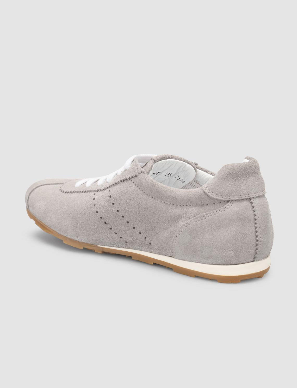 Monamae 100% Genuine Leather Grey Suede Women's Athletic Shoes
