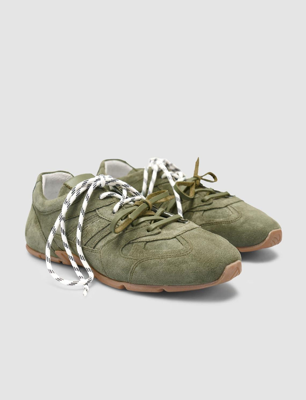 100% Genuine Leather Khaki Women's Sneaker