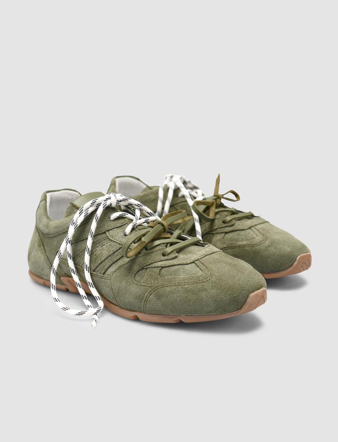 100% Genuine Leather Khaki Women's Sneaker