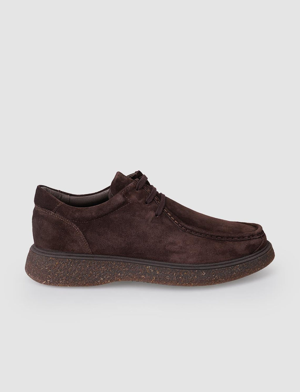 100% Genuine Leather Brown Suede Lace-up Men's Casual Shoes